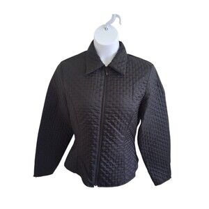 Anne Fontaine Jacket Women's Size 2 Black Felicia 3 Zip-Up Quilted